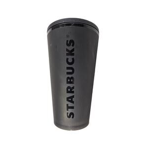 STARBUCKS BLACK COLD DRINK 16oz TUMBLER CUP WITH RUBBERIZED COATING (2021)